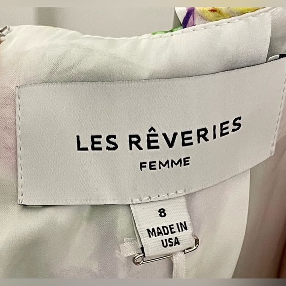 Les Reveries 100% Silk Rose Orchid Pleated Bow Maxi Dress Size 8 - Picture 10 of 13